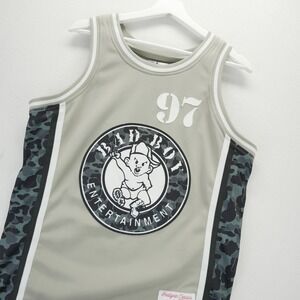 Headgear Classics Biggie Smalls Bad Boy Entertainment Jersey Grey Camo Mens S 97